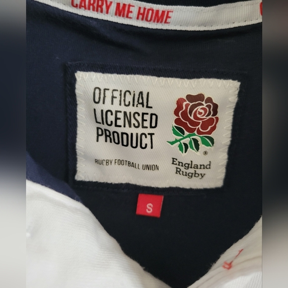 England Rugby Men's White Navy Rose Polo Size Small - Picture 2 of 8